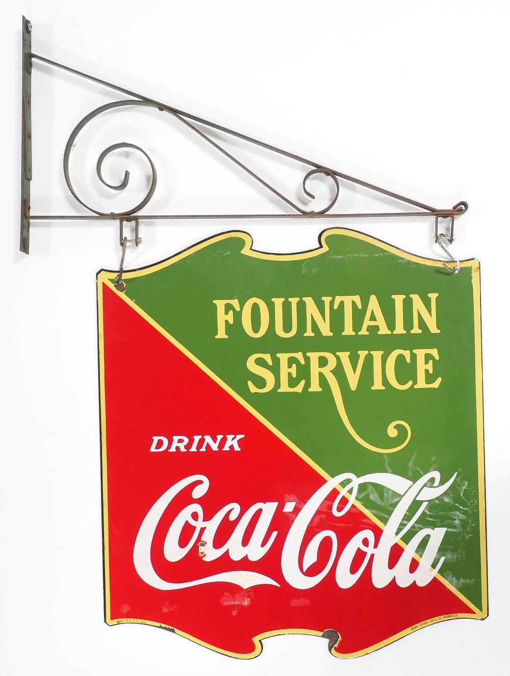 Lot 1206: Coca Cola Fountain Service sign