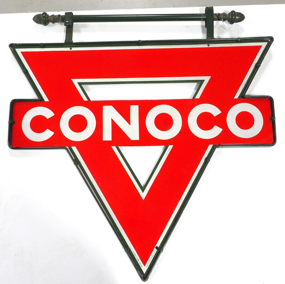 Lot 1211: Conoco logo sign in metal frame, WOW!