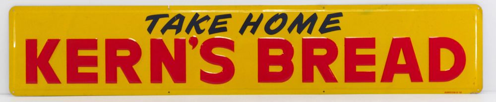 Lot 1217: Take Home Kern's Bread sign