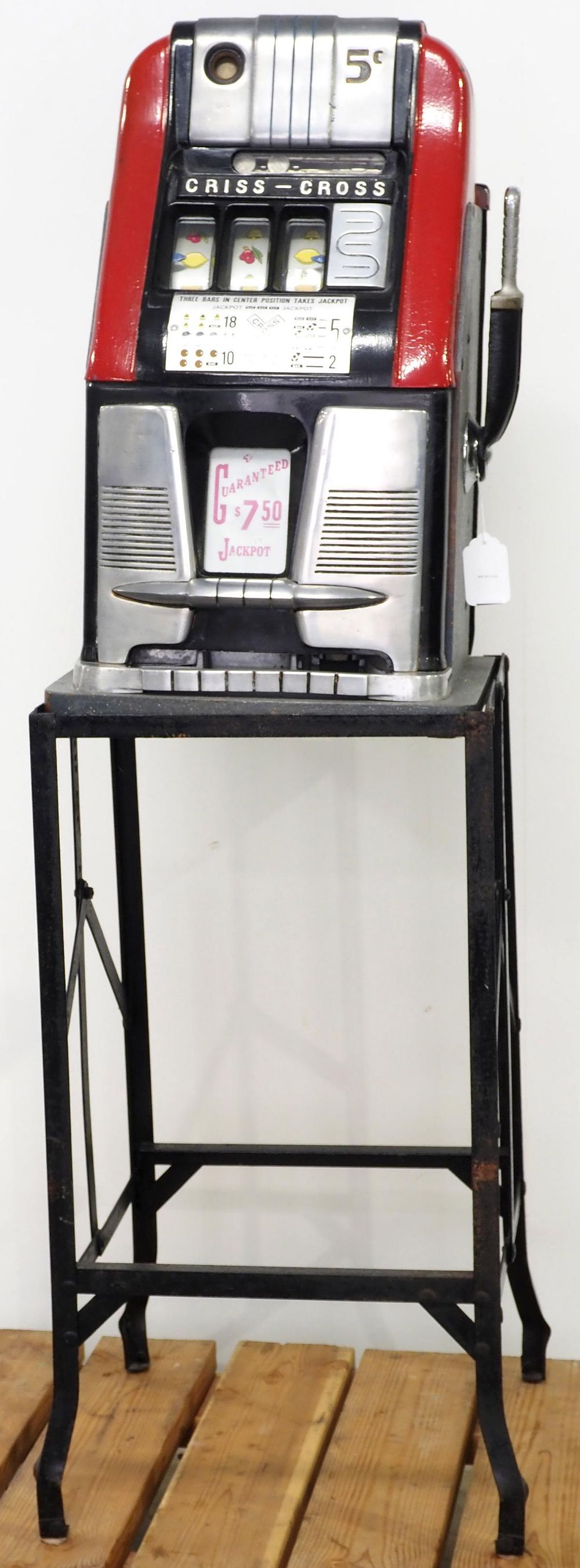 Lot 1219: Criss-Cross 5-cent slot machine