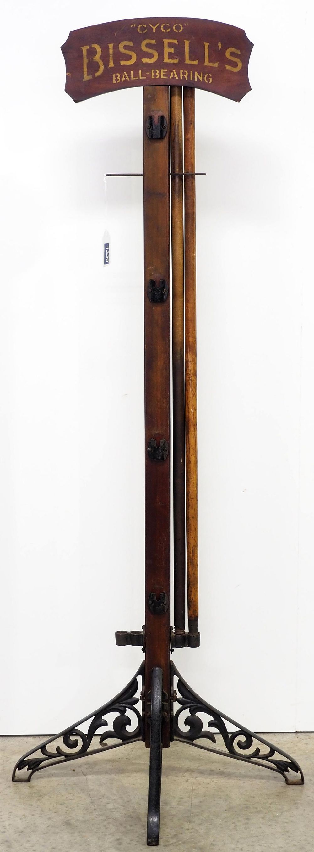 Lot 1220: Bissell's "Cyco" country store display stand