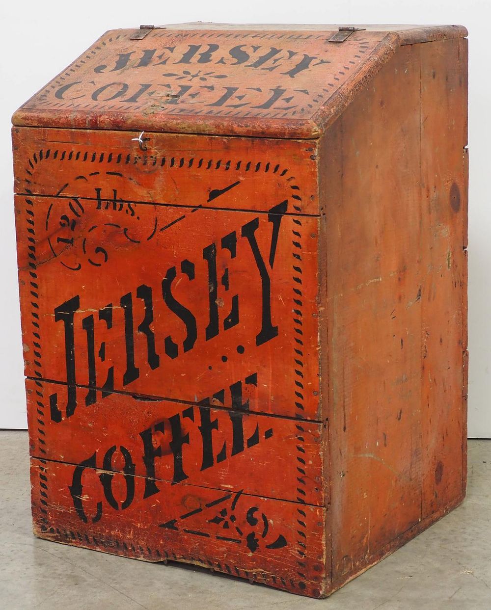 Lot 1223: Jersey Coffee wooden coffee bin