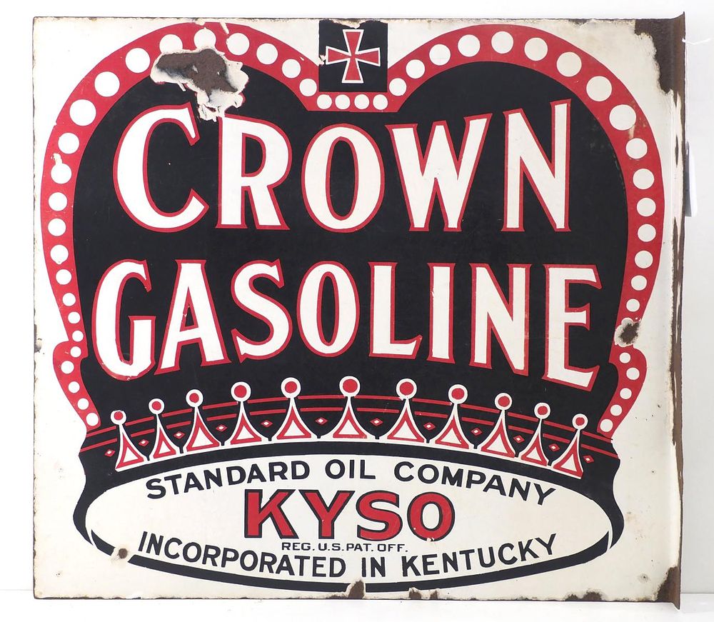 Lot 1225: Crown Gasoline sign