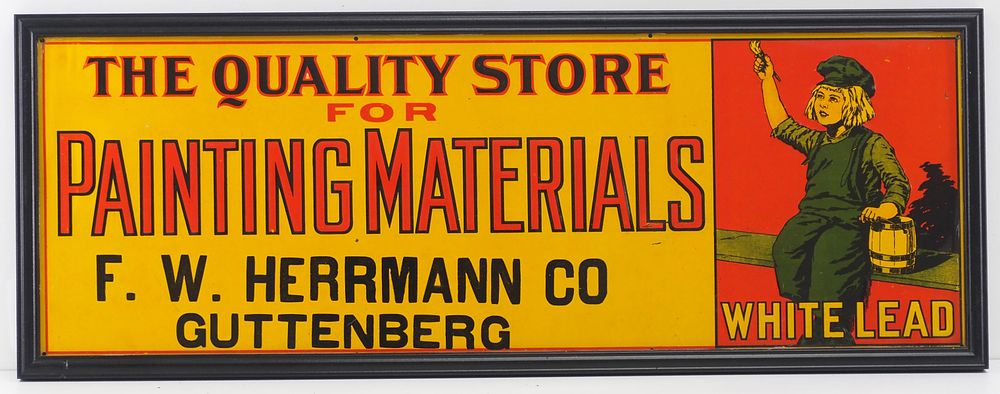 Lot 1245: White Lead Painting Materials dealer sign