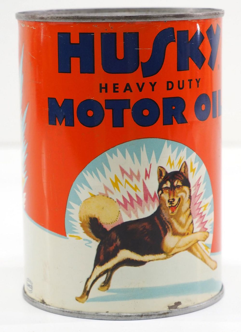 Lot 1259: RARE 1-quart Husky Motor Oil tin, WOW!