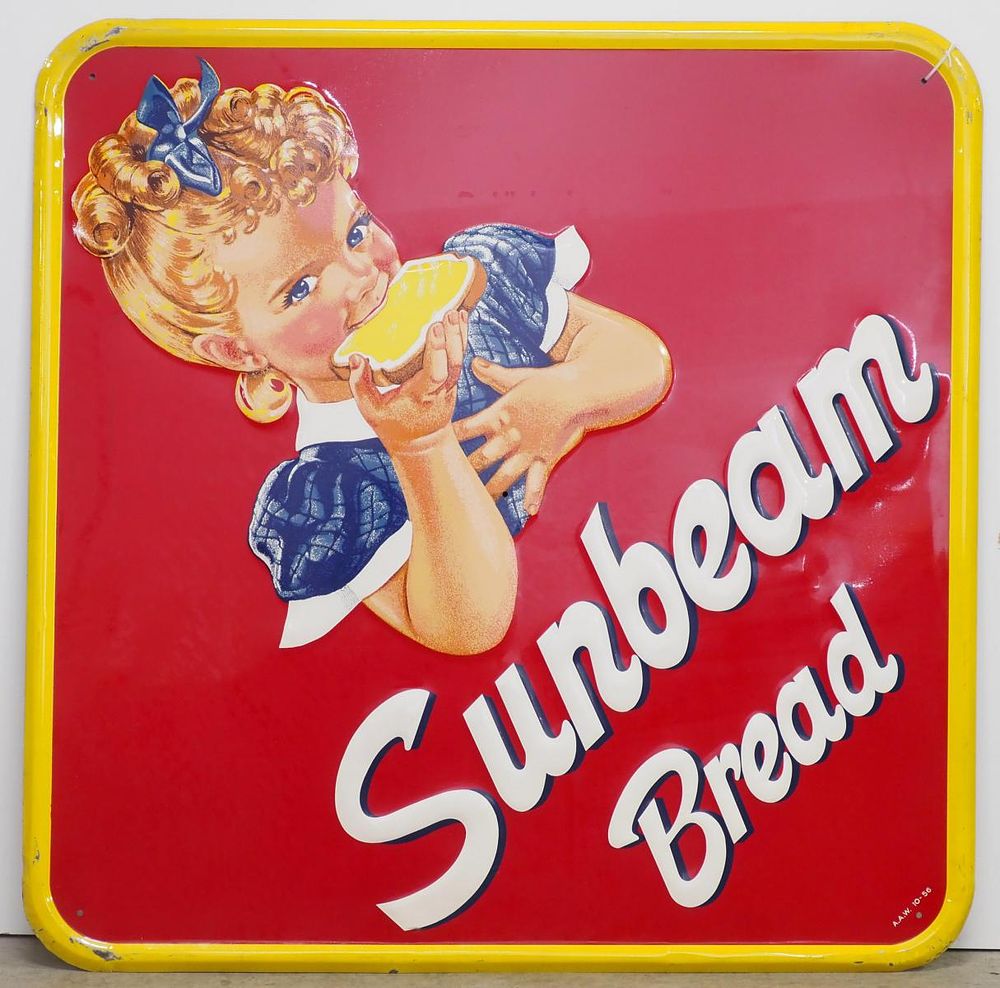 Lot 1261: Sunbeam Bread sign