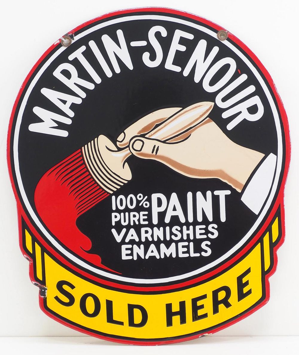 Lot 1274: Martin-Senour Paint Sold Here sign