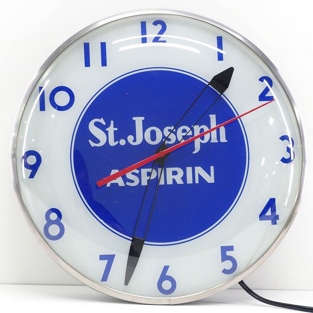 Lot 1315: St. Joseph Aspirin lighted clock