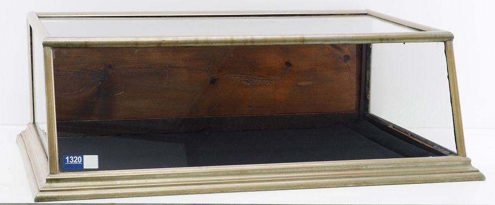 Lot 1320: Glass & nickel plated countertop showcase