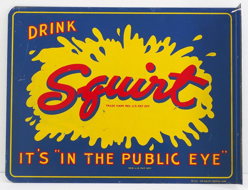 Lot 1333: 1942 Drink Squirt flanged sign