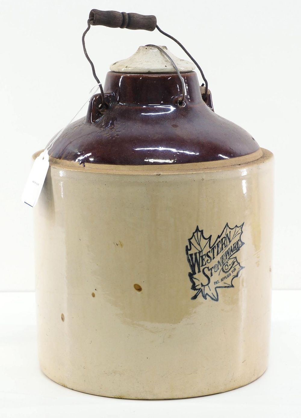 Lot 1338: 5-gallon Western Stoneware crock