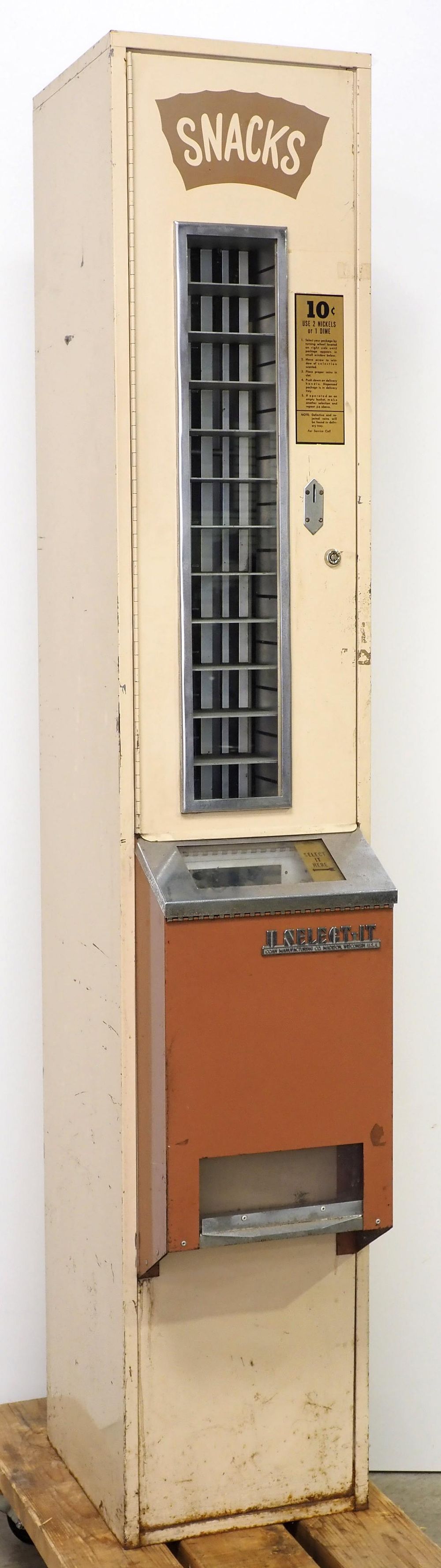 Lot 1341: U-Selectit coin-operated snack machine