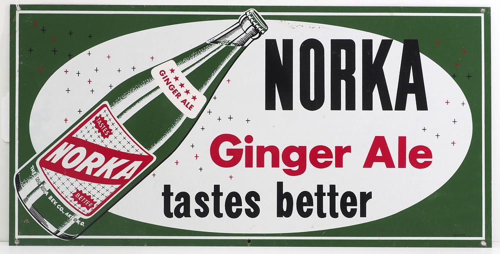 Lot 1349: Norka Ginger Ale sign