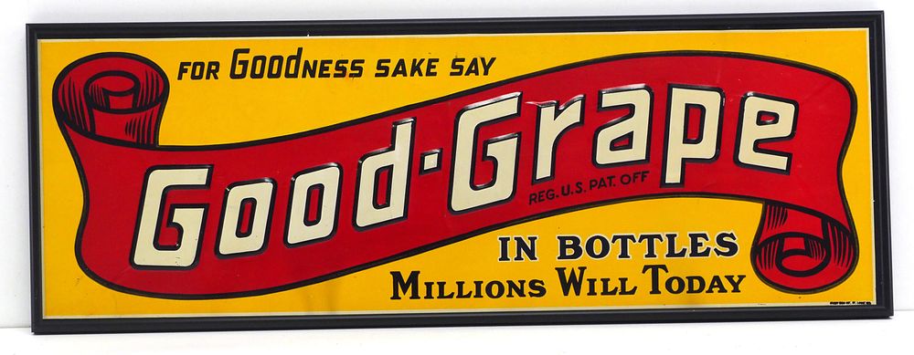 Lot 1368: Good-Grape drink sign