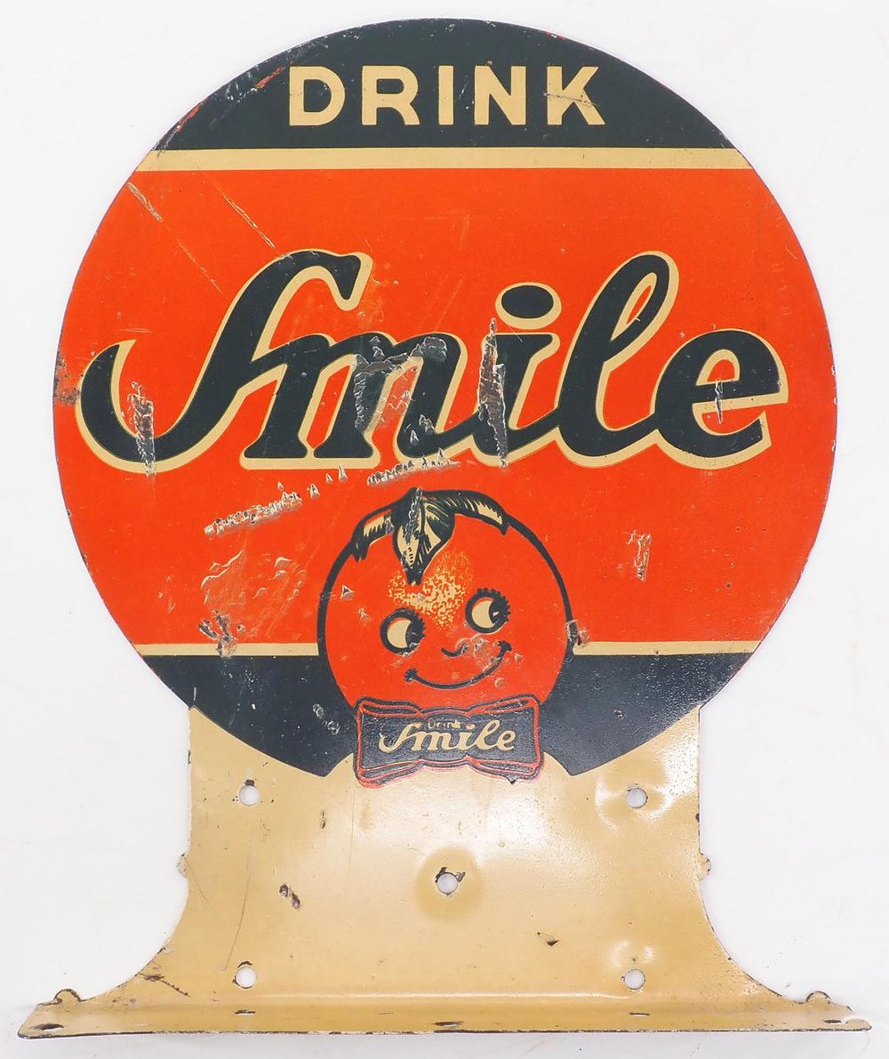 Lot 1373: Drink Smile orange beverage sign