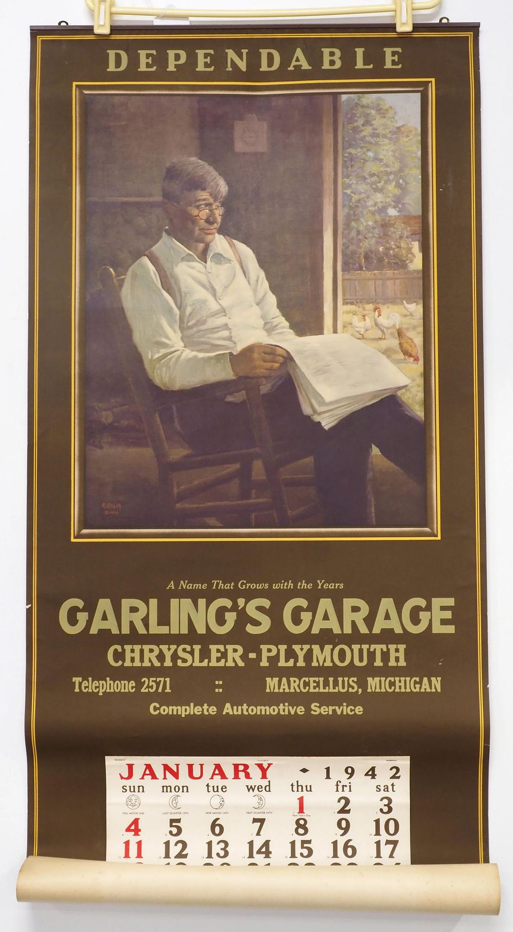 Lot 1376: NOS 1942 Garlings Garage poster
