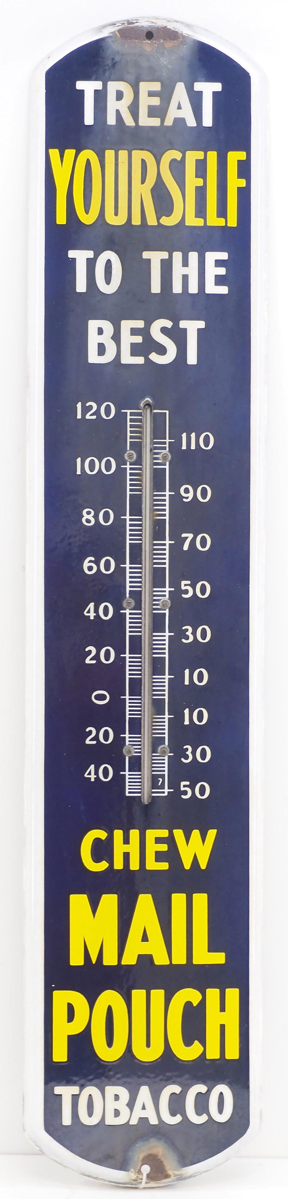 Lot 1378: Mail Pouch Tobacco thermometer