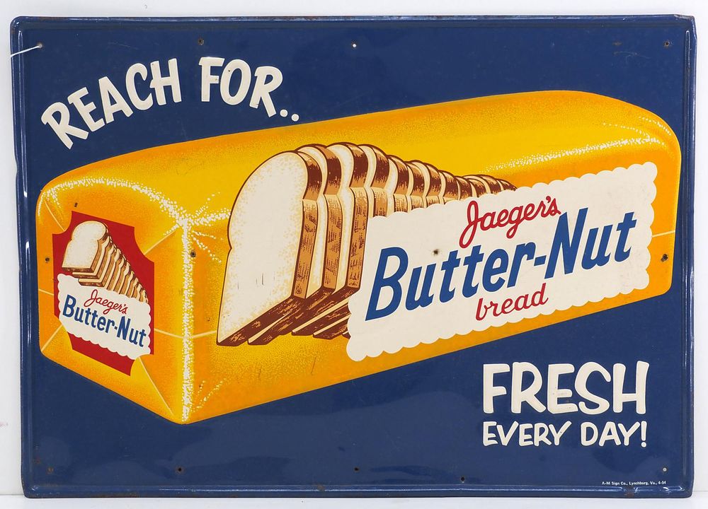 Lot 1380: Butter-Nut Bread sign