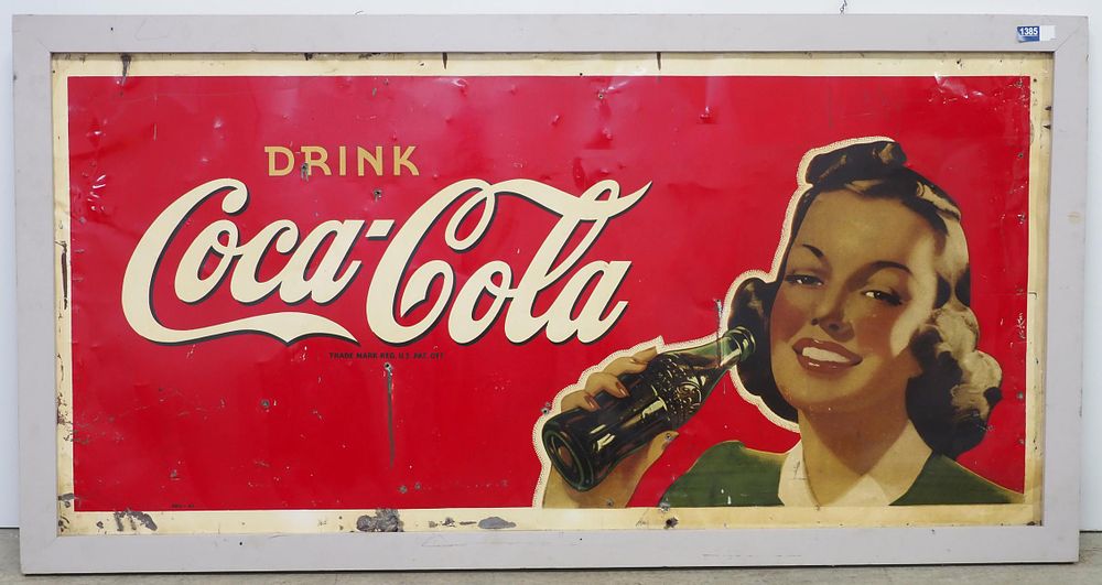 Lot 1385: Drink Coca Cola sign