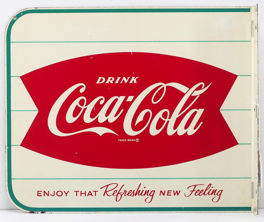 Lot 1388: Drink Coca Cola flanged sign