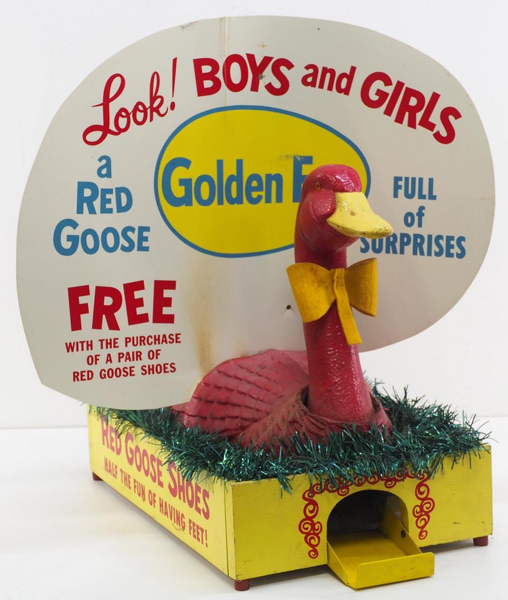 Lot 1389: Red Goose Shoes store display dispenser