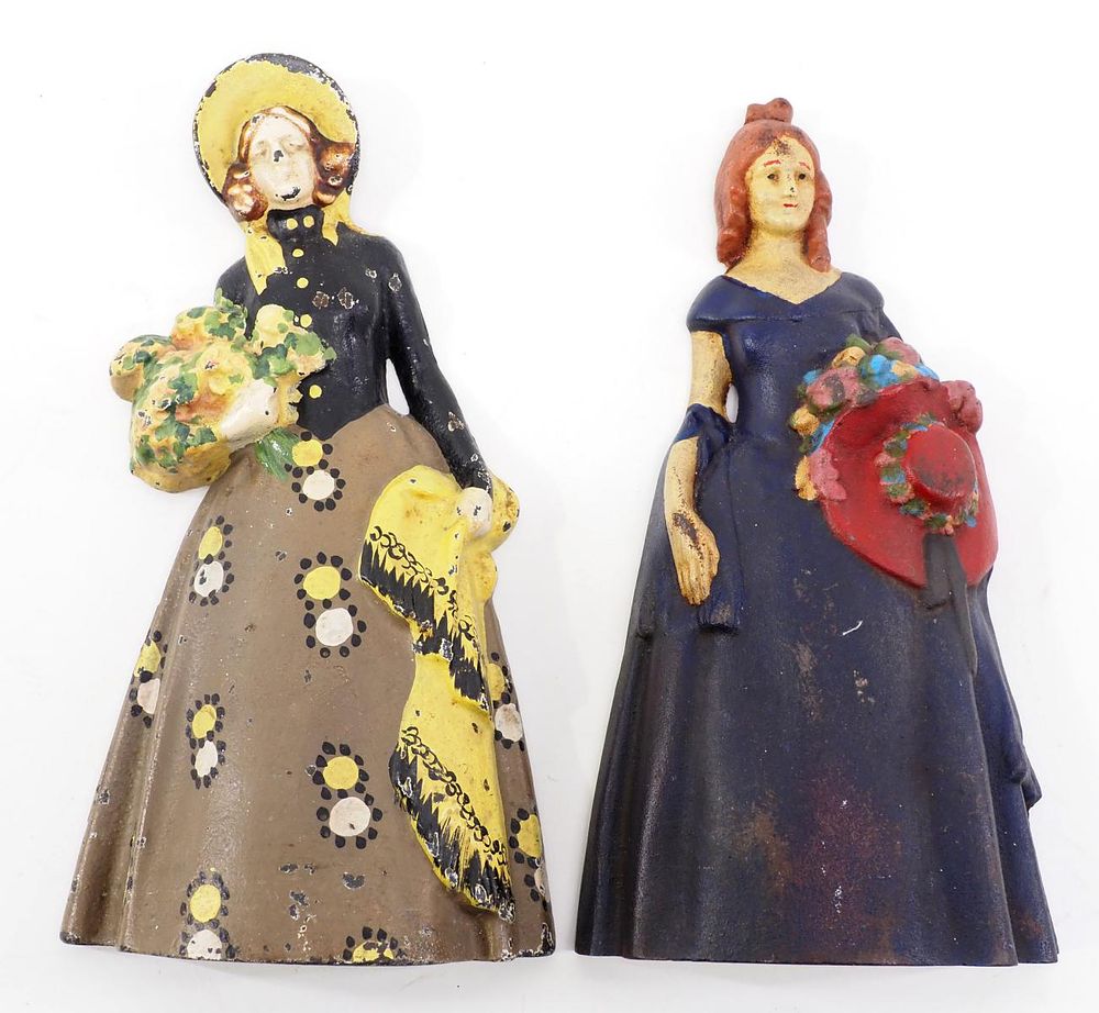 Lot 1399: (2) Lady in gown cast iron door stops