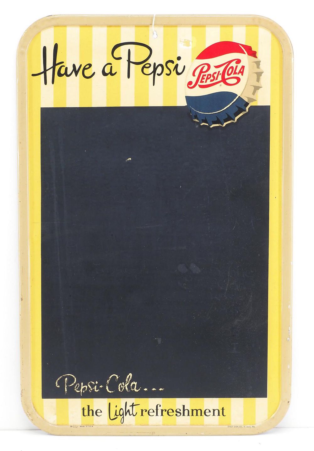 Lot 1401: Pepsi Cola chalkboard sign