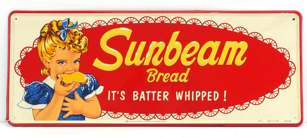 Lot 1405: Sunbeam Bread sign