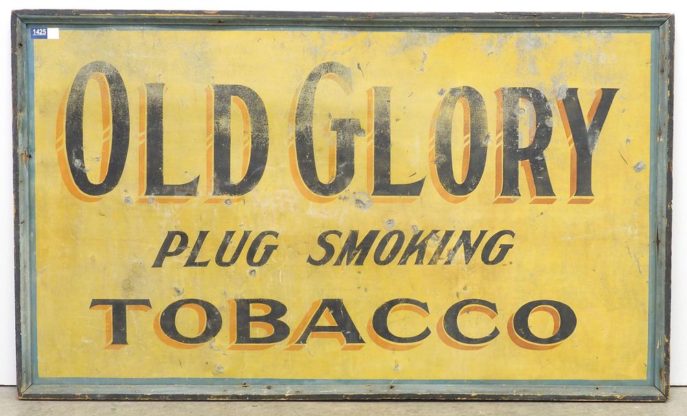 Lot 1425: Old Glory Plug Smoking Tobacco sign