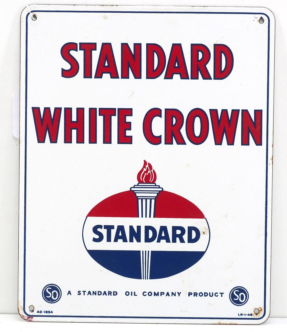 Lot 1442: Standard White Crown gasoline sign