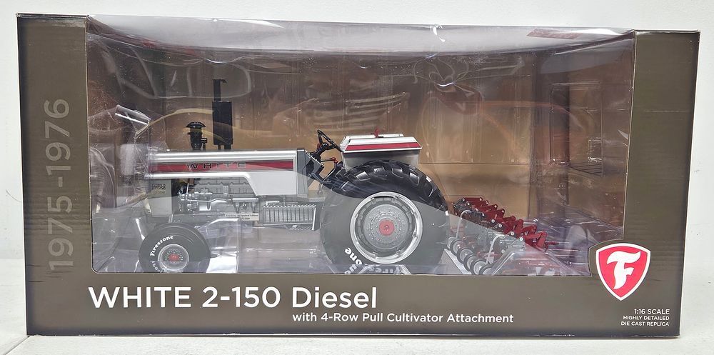 Lot 5191: White 2-150 Diesel with 4 Row Pull Cultivator