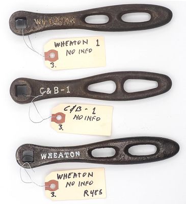 (3) Wrenches: 7&frac14;"L "Wheaton", on back "1 ◊", no info, R485 / 7&frac14;"L "Wheaton" on back "1", like 