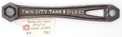 10.25''L "5/8 Twin City Tank & Silo Co.", large letter version, on back "Minneapolis Minn 1/2" 