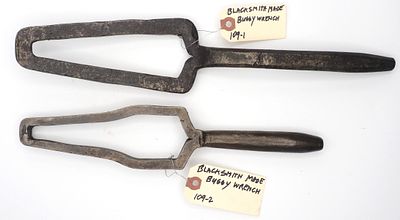 (2) Hand forged tapered buggy wrenches, 12"L and 15"L