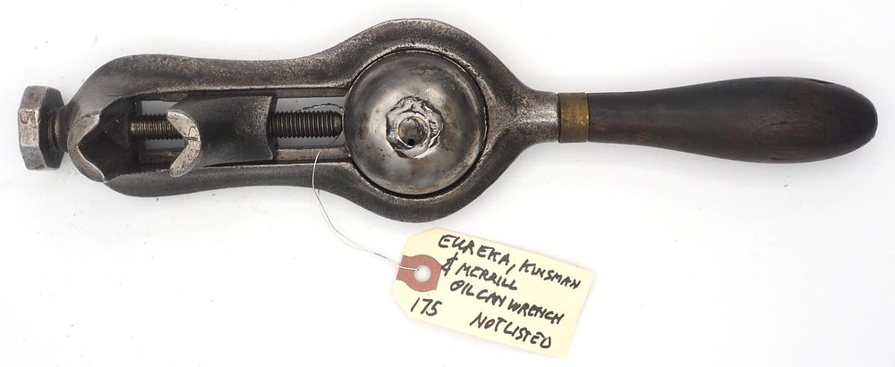 Lot 175: 12.5''L Eureka, Kinsman & Merrill oil can wrench