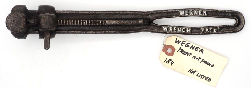 Lot 184: 11.5''L "Wegner Wrench Pat'd", RARE!