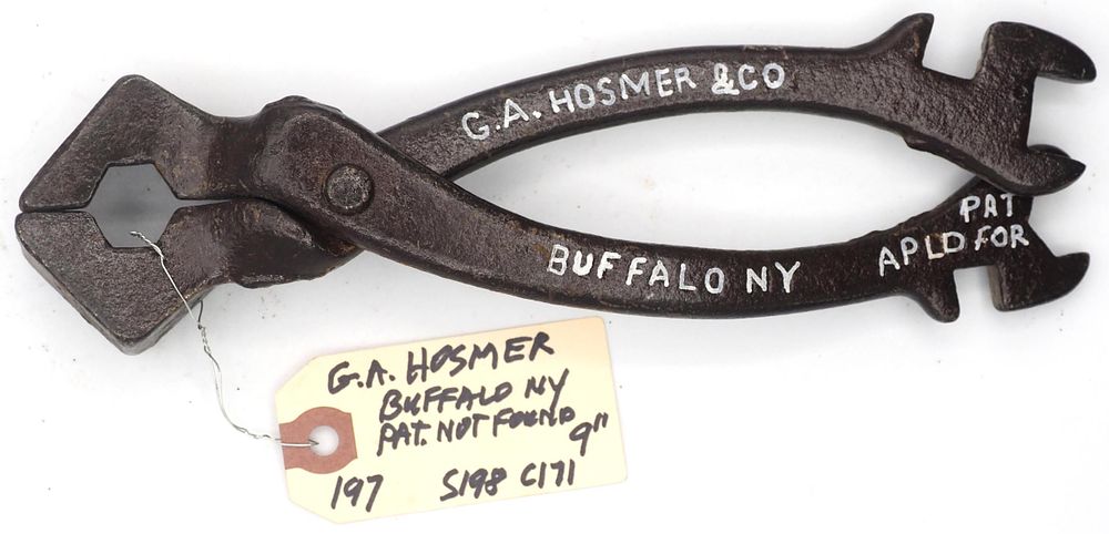 Lot 197: 9''L "GA Hosmer & Co Buffalo NY Pat Apld For"