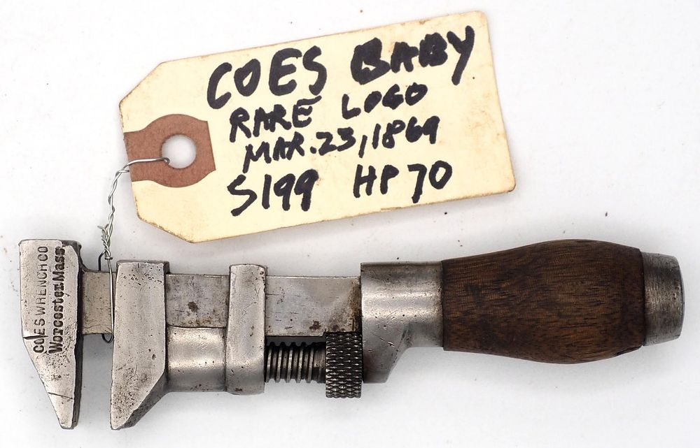 Lot 199: 4.75''L Coes 'Baby', Coes Wrench Co, RARE!
