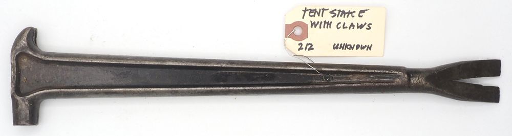 Lot 212: 13.5''L Tent stake with hammer and 2 claws