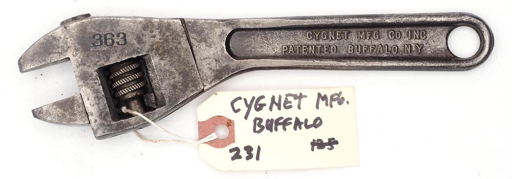 Lot 231: 8''L "Cygnet Mfg Co. Inc. Patented Buffalo NY"