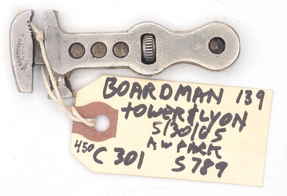 Lot 450: 3''L "Boardman Patent Tower & Lyon N.Y."