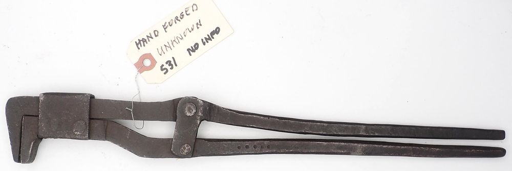 Lot 531: 16.25''L Hand-forged plier wrench