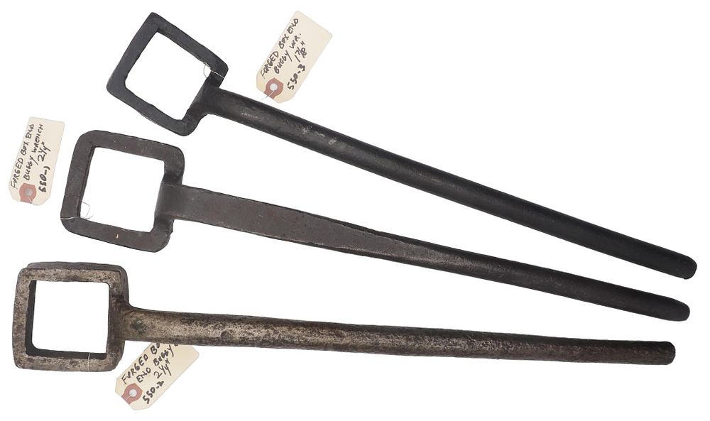 Lot 550: (3) Forged axle box end wrenches