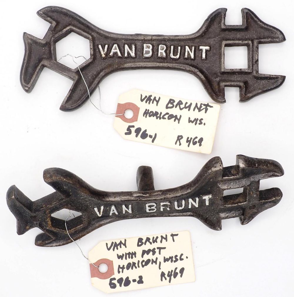 Lot 596: (2) 7"L Van Brunt wrenches