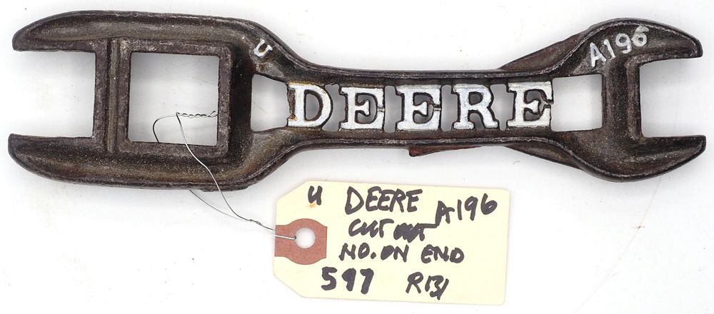 Lot 597: 8''L "Deere" cut-out wrench