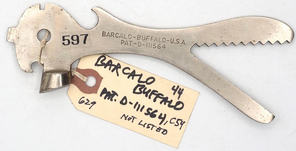 Lot 629: 6.5''L "Barcalo-Buffalo-USA Pat-D-111564"