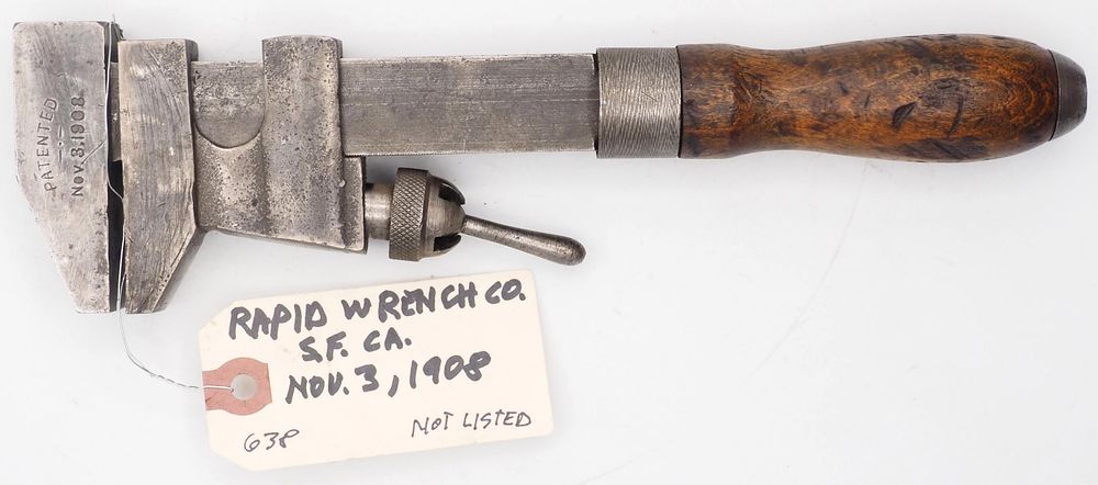 Lot 638: 10''L "Rapid Wrench Co. S.F. Cal" RARE!