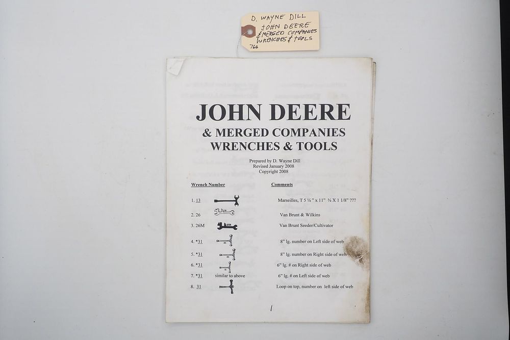 Lot 766: John Deere & Merged Companies Wrenches