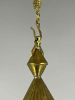 Pierced Brass Middle Eastern Lantern. Approximately 26.375L x 7.625W in. Chain Approximately Image - 4