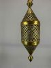 Pierced Brass Middle Eastern Lantern. Approximately 26.375L x 7.625W in. Chain Approximately Image - 6